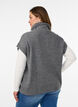 Strikket vest med h&oslash;y hals og kort glidel&aring;s, Gr&aring;, Model image number 2