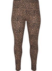 Viskose leggings med leopardmønster, Svart Viskose leggings med leopardmønster