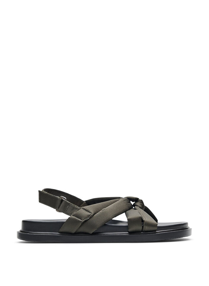 Wide fit - Sandal med knutedetalj, Gr&oslash;nn, Packshot image number 0