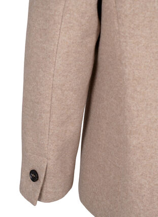 Zizzi Melert blazer med splitt, Pumice Stone Mel., Packshot image number 4