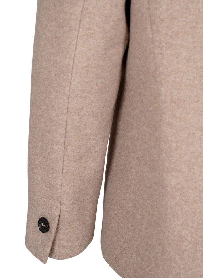 Melert blazer med splitt, Pumice Stone Mel., Packshot image number 4