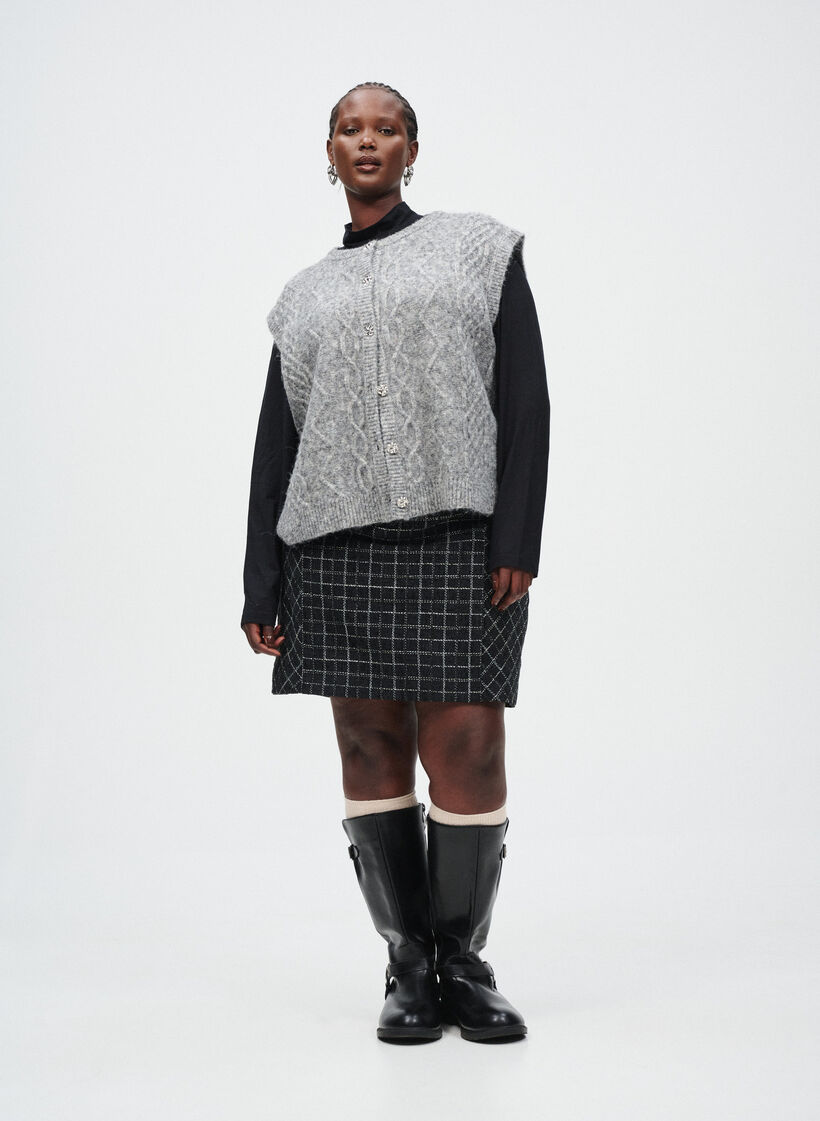 Langermet genser med høy hals, Black, Image
