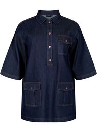 Denimkjole med store lommer og 3/4 ermer, Unwashed