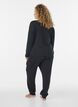 Jersey-wrap bluse med knytebelte, Svart, Model image number 2