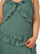 Chiffonkjole med asymmetriske volanger, Gr&oslash;nn, Model image number 2