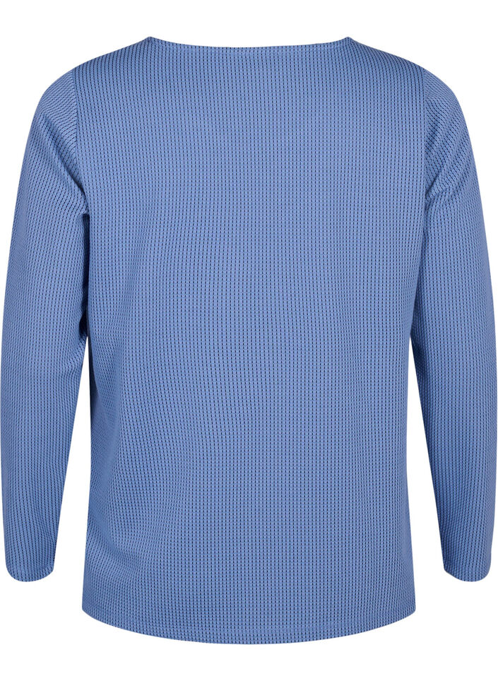 Bluse med struktur i A-snitt, Quiet Harbor, Packshot image number 1