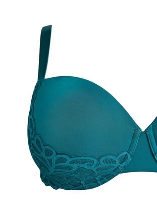 Zizzi Formpresset BH med spiler og blonder, Grønn, Packshot image number 2