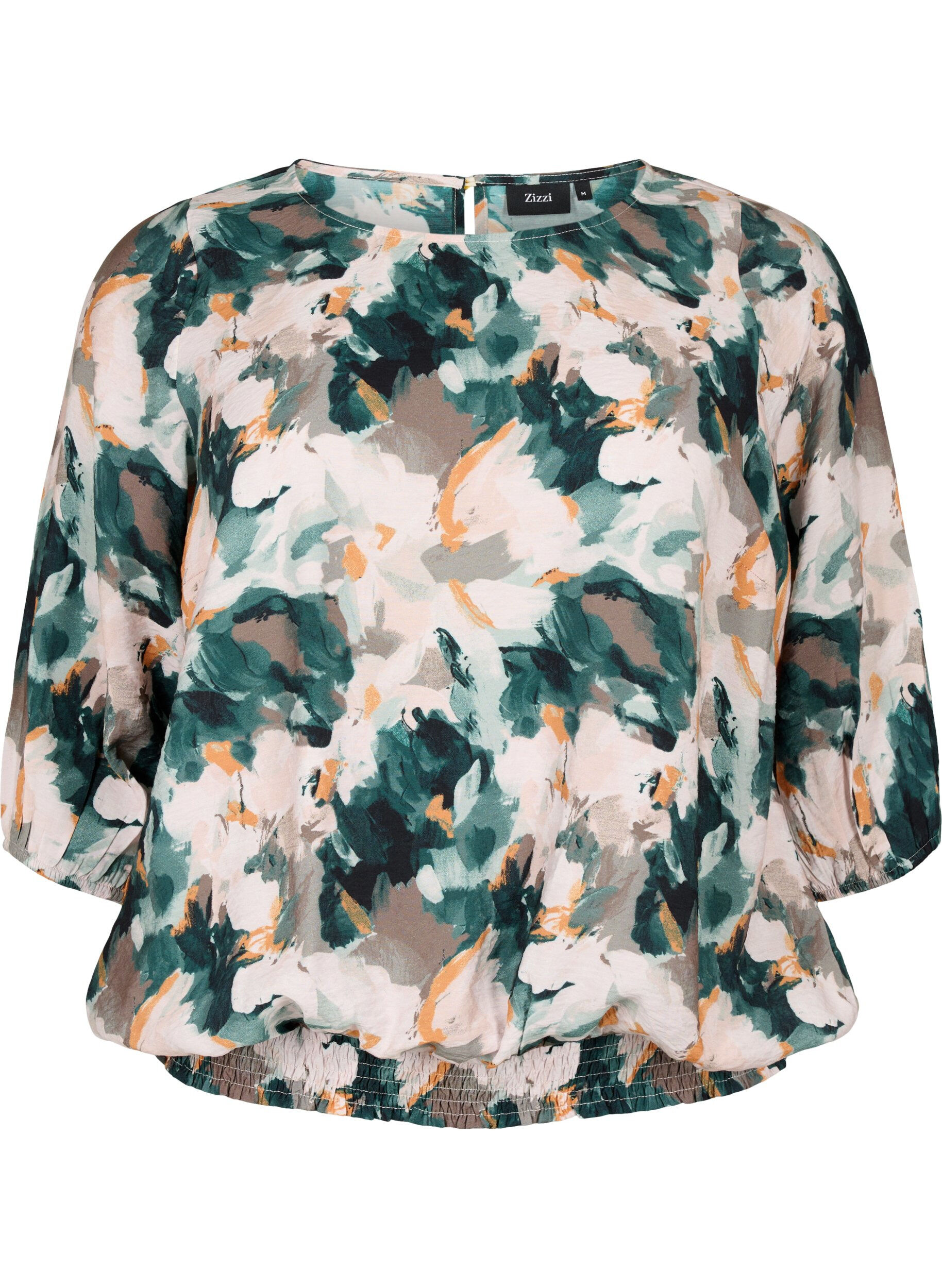 Zizzi Viskosebluse med trykk, Duck Gr. Forest AOP, Packshot image number 0