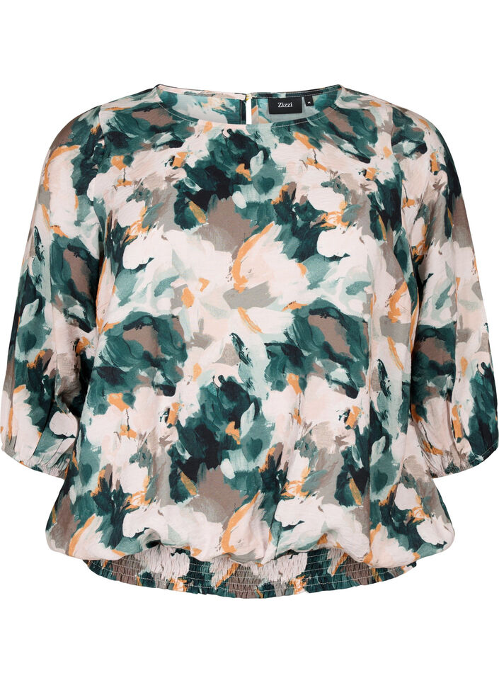 Viskosebluse med trykk, Duck Gr. Forest AOP, Packshot image number 0