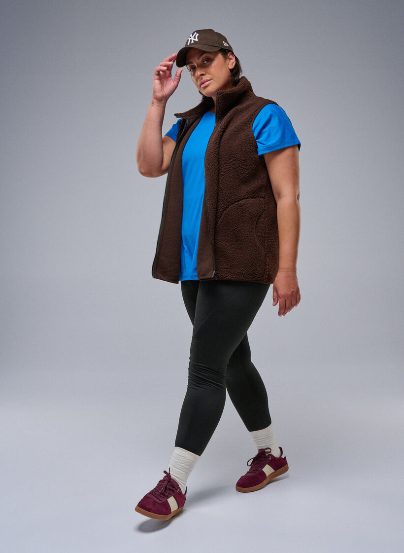 Treningstights med fleece f&ocirc;r, Svart, Image image number 0