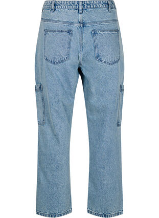 Zizzi Cargo jeans med høy midje, Light Blue, Packshot image number 1