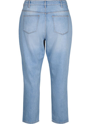 Mille mom fit-jeans med revner, Light Blue, Packshot image number 1
