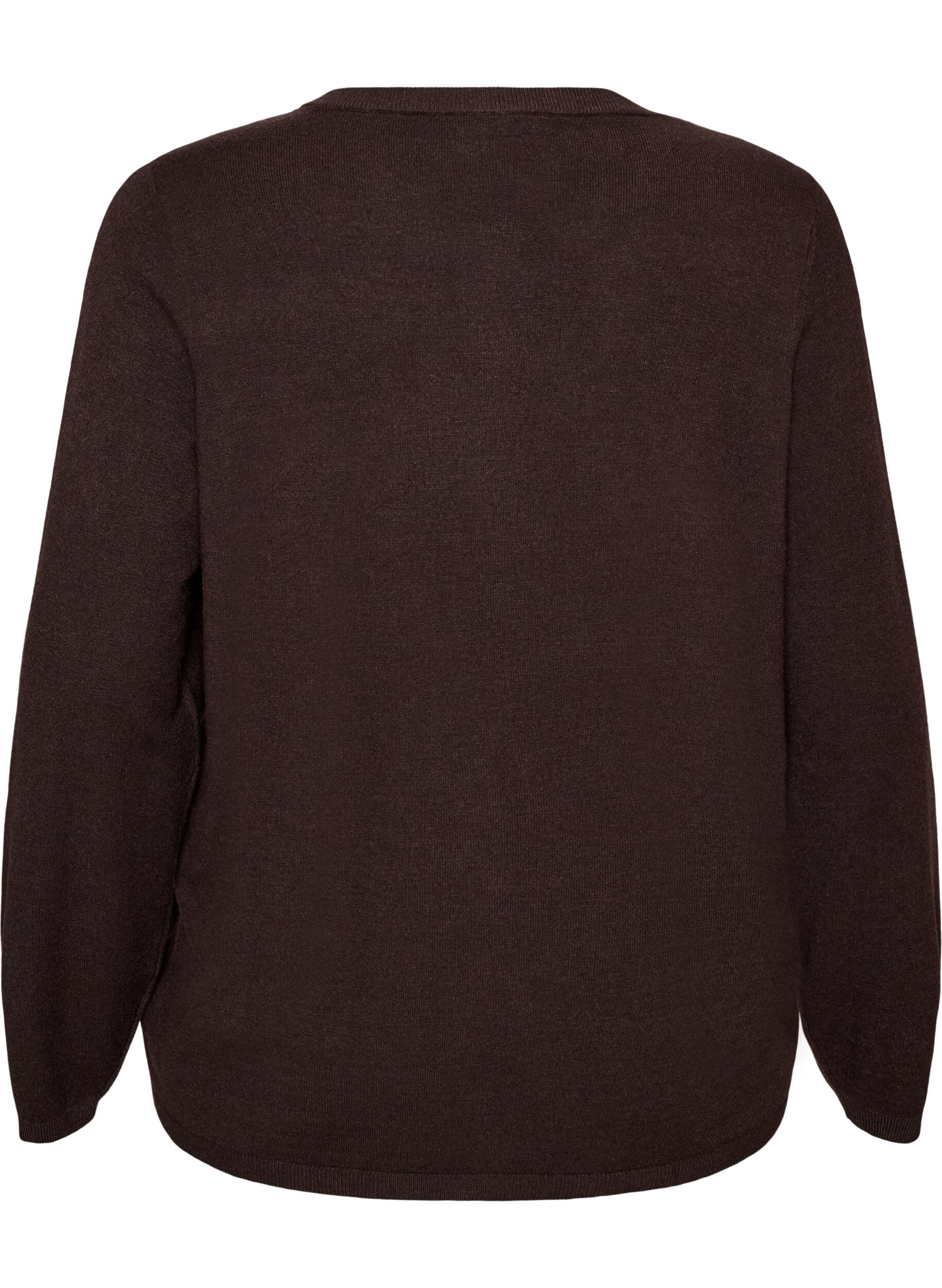 ZizziCardigan med runde knapper, Brun, Packshot image number 1