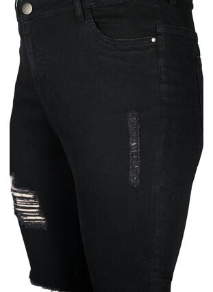 Tettsittende jeans med detaljer, Black, Packshot image number 2