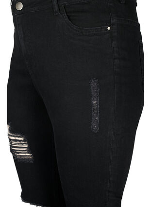 Zizzi Tettsittende jeans med detaljer, Black, Packshot image number 2