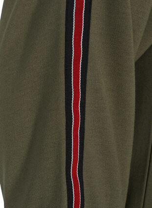Kjole med 3/4-ermer og striper, Dusty Olive, Packshot image number 3