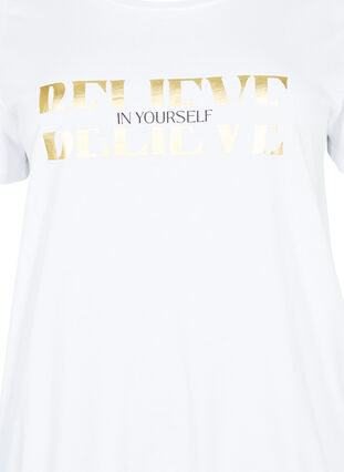 Bomullst-skjorte med folie-trykk, B. White w. Believe, Packshot image number 2