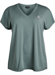 Løstsittende trenings-t-skjorte med V-hals, Balsam Green