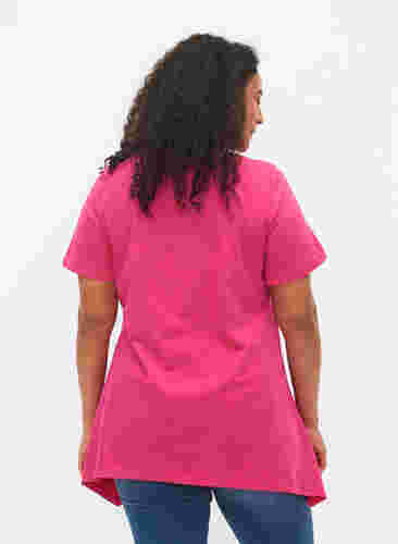 T-skjorte i bomull med tekst, Beetroot Purple HAP, Model image number 1