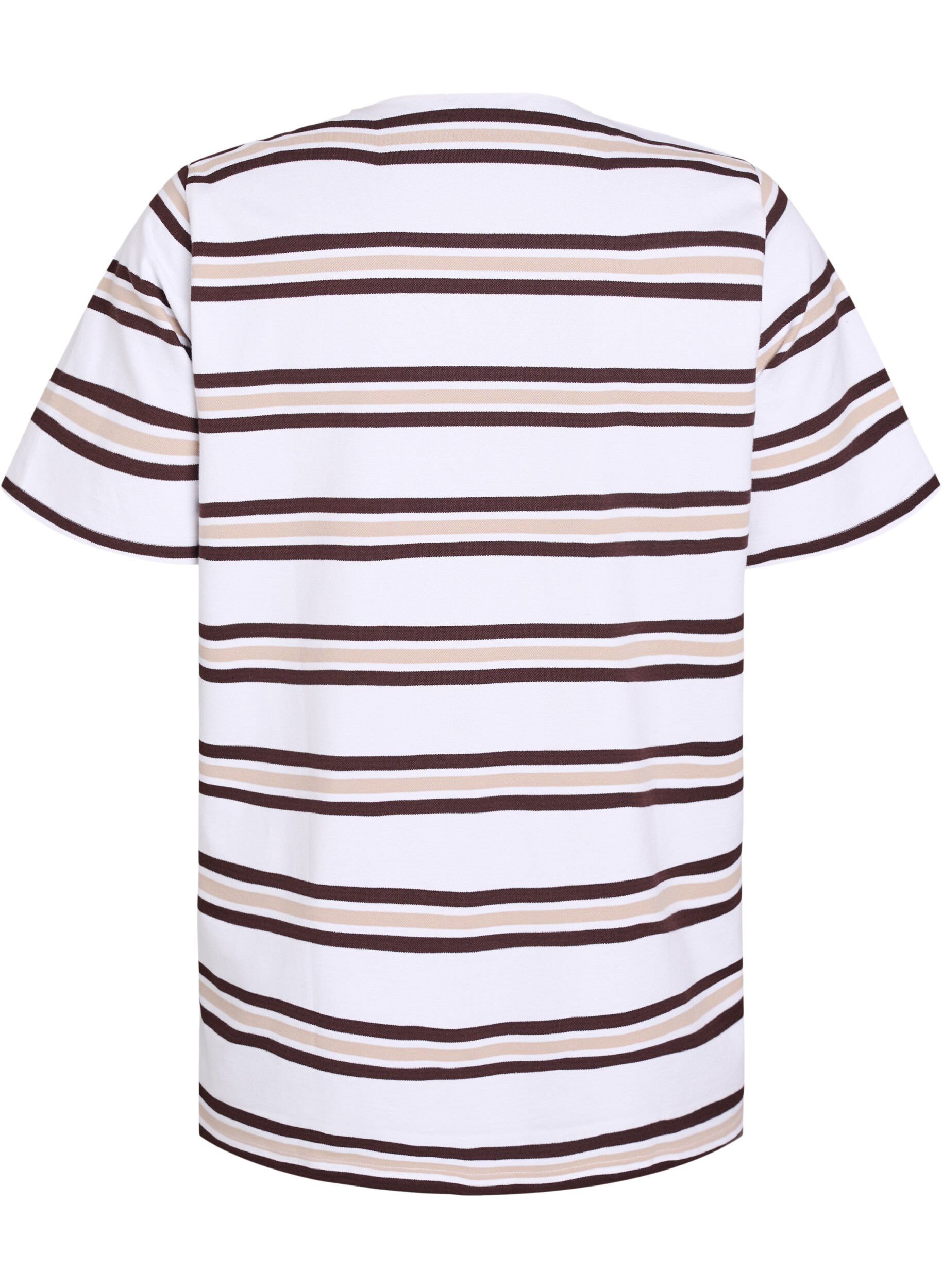 Zizzi Kortermet poloskjorte, Vanilje, Packshot image number 1