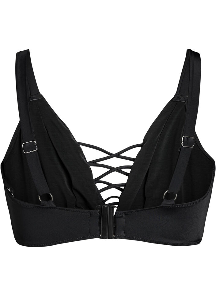 Bikinioverdel med stringdetaljer, Svart, Packshot image number 1