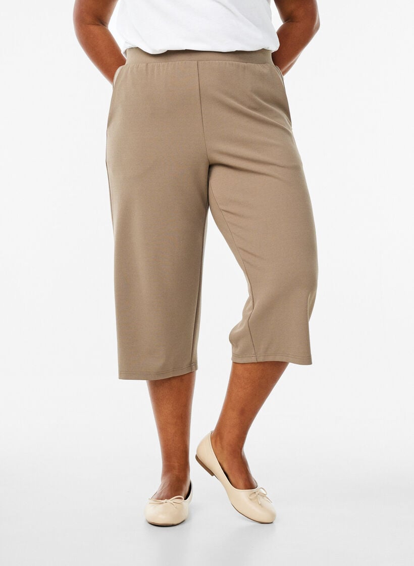 FLASH - Høytlivs knickers med løs passform, Brun, Model image number 2