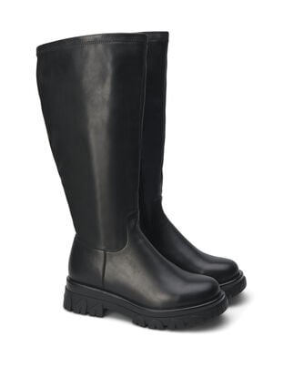 Zizzi Wide fit - Støvel med lang skaft, Black, Packshot image number 1