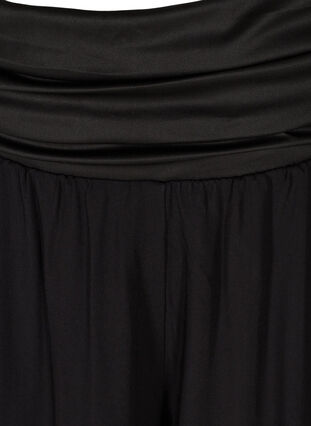 Løse bukser i viskose med strikk nederst, Black, Packshot image number 2