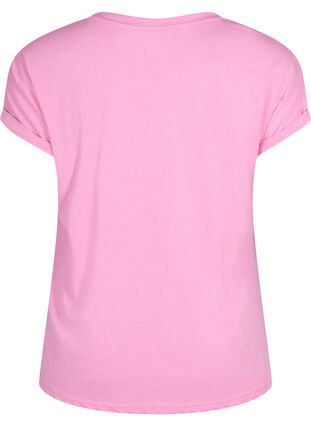 Kortermet T-skjorte i bomullsblanding, Rosebloom, Packshot image number 1