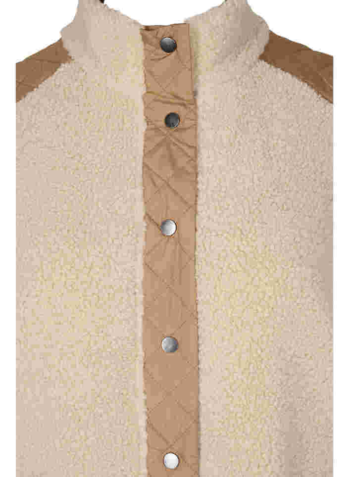 Lang teddy vest med knapper og lommer, Nomad Comb, Packshot image number 2