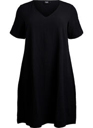 FLASH - Kortermet kjole med V-utringning, Black