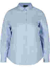 Økologisk bomullsskjorte med krave og knapper, Blue Heron