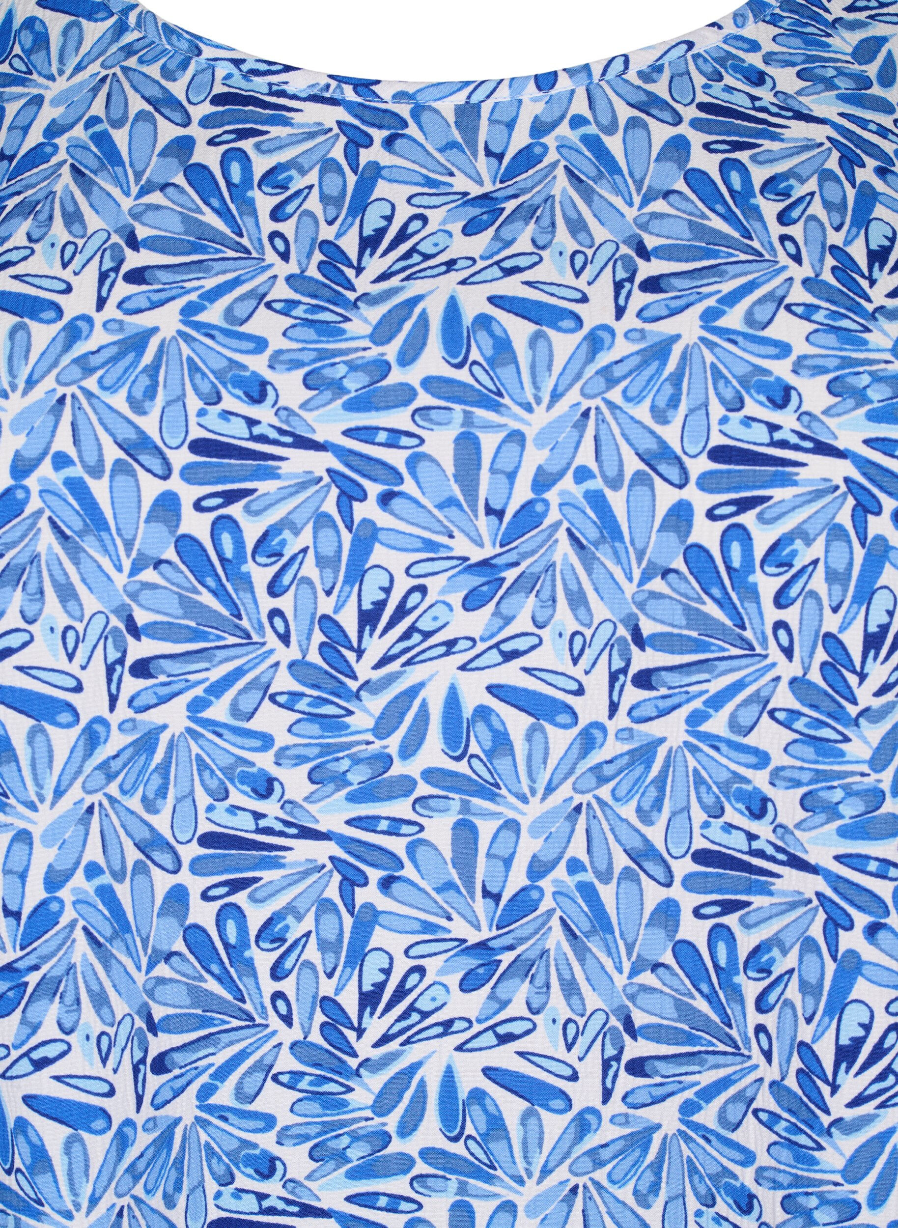 Zizzi FLASH &ndash; Ermel&oslash;s topp med trykk, Bl&aring;, Packshot image number 2