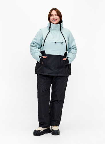 Skianorakk med hette, Gray mist w. Black, Model image number 3