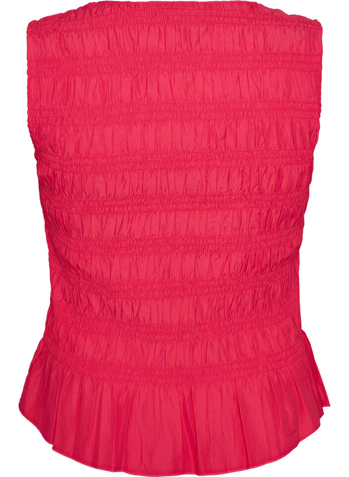Smock-topp med b&aring;thals og peplum-fald, Rosa, Packshot image number 1