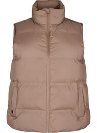 Kort puffvest med høy krage, Pine Bark