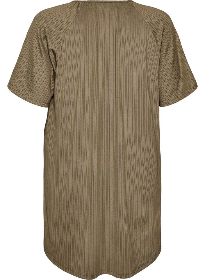 Jerseytunika med teksturerte striper, Brun, Packshot image number 1