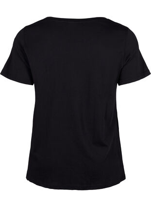 T-skjorte i bomull med trykk foran, Black W. Chest print, Packshot image number 1