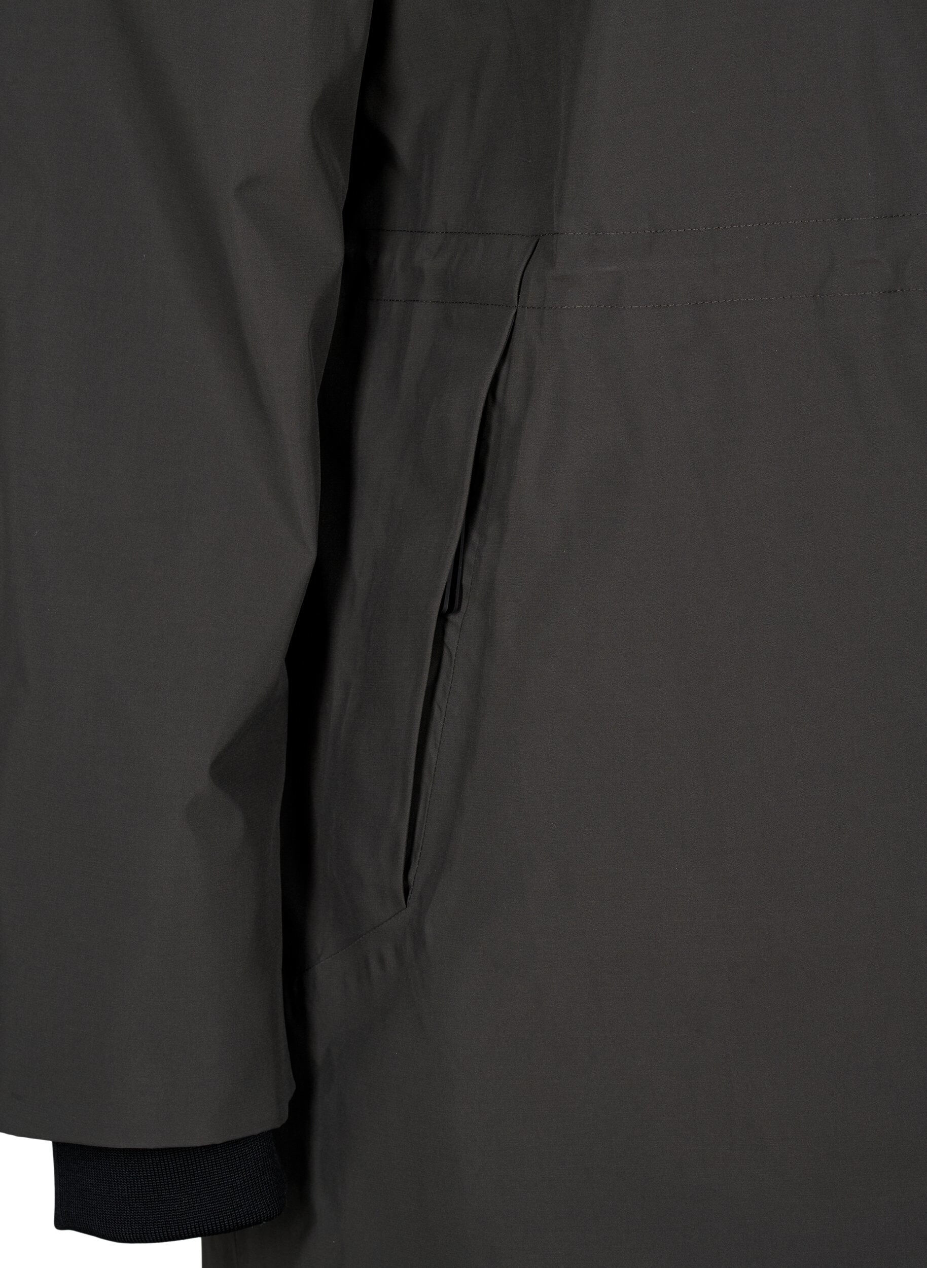 Zizzi Funksjonell parkas vinterjakke med hette, Raven, Packshot image number 3