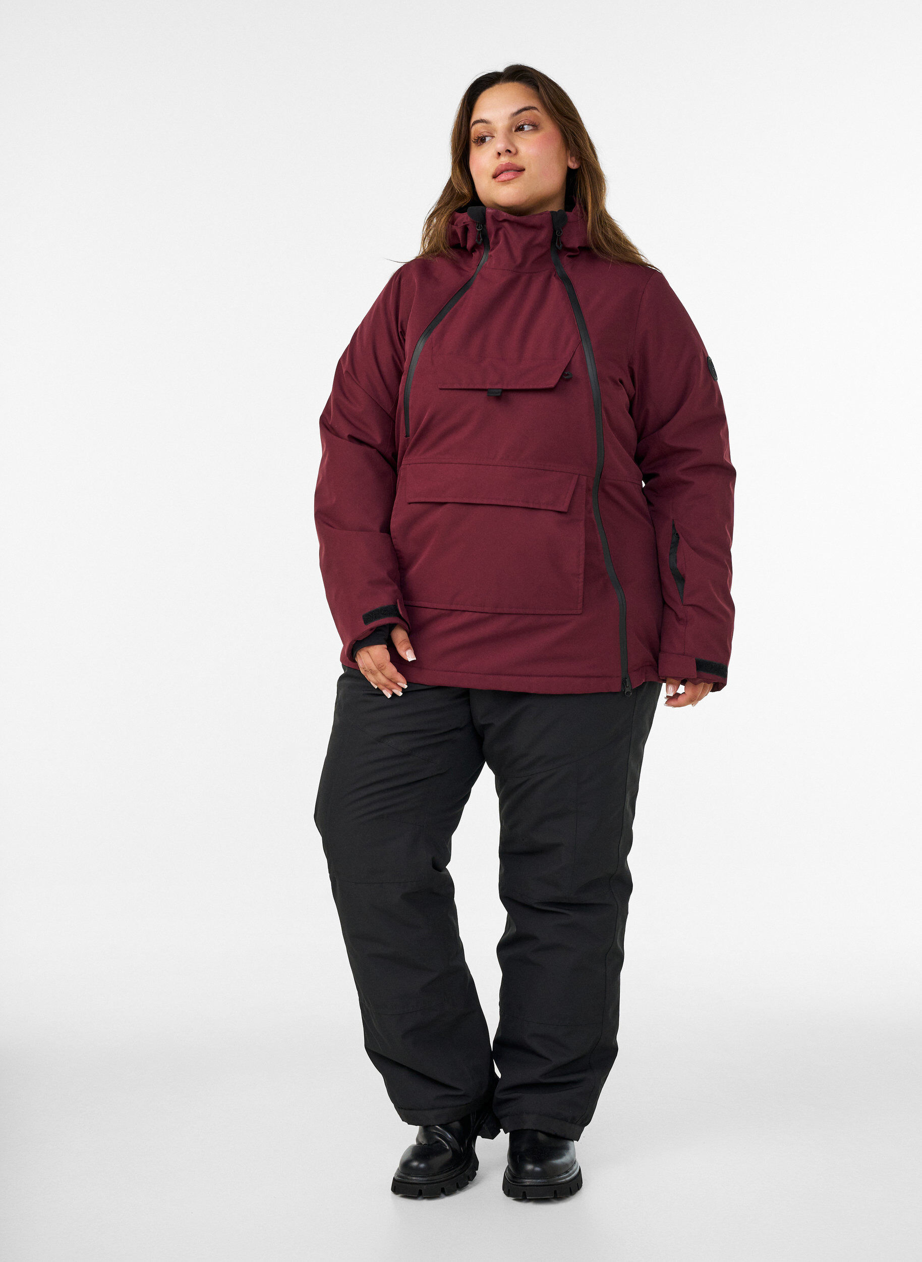 ZizziFunksjonell ski-anorakk med hette, R&oslash;d, Model image number 1