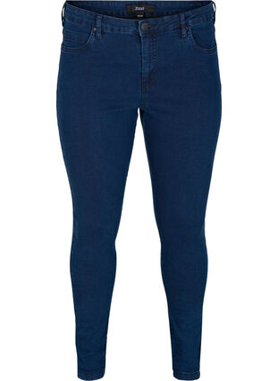 Super slim Amy jeans med høyt liv, Dark blue, Packshot image number 0