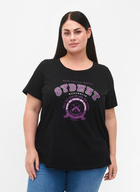 Bomullst-skjorte med print, Black W. Sydney, Model