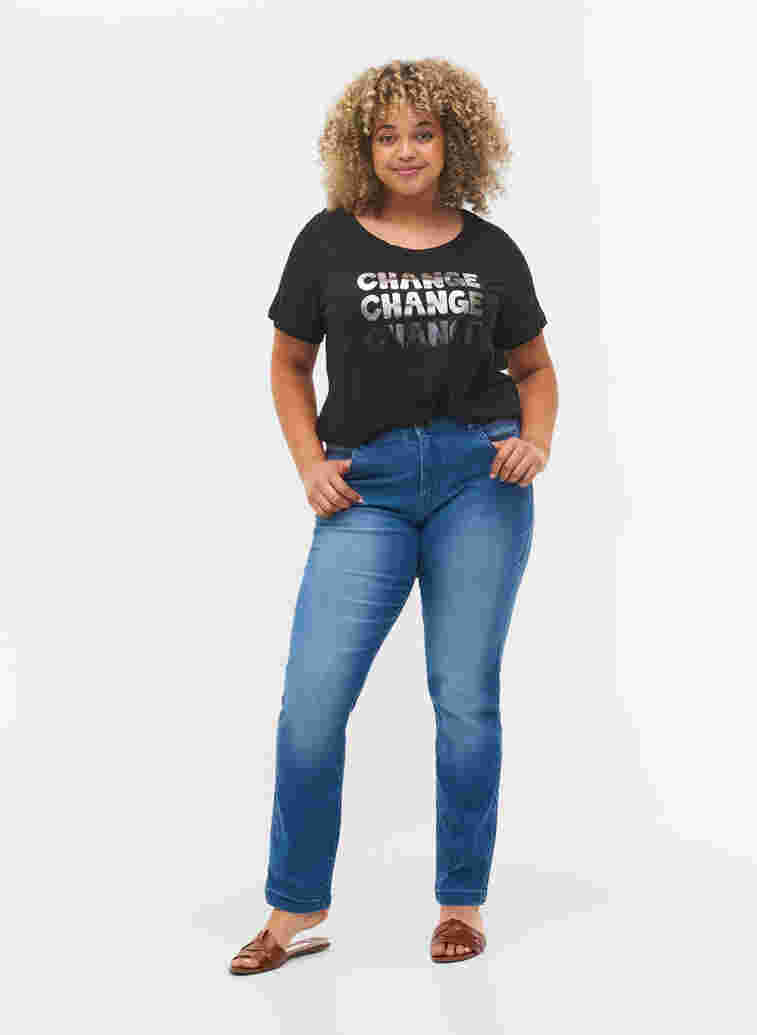 T-skjorte i bomull med korte ermer, Black Change, Model image number 2