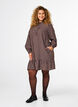 Kort, stripete kjole med volangdetaljer, Hot Fudge Stripe AOP, Model image number 2