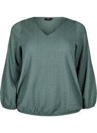 FLASH - Bluse med tekstur og lange ermer, Balsam Green