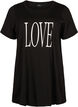 Oversized T-skjorte med trykk, Black W. Love, Packshot image number 0