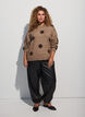 Strikkebluse med prikket m&oslash;nster, Brun, Model image number 1