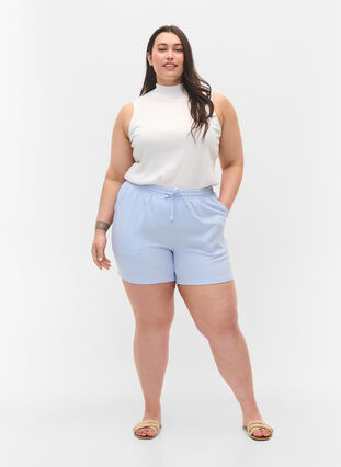 Løse shorts med lommer, Xenon Blue, Model image number 3