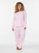 Pyjamabukse i &oslash;kologisk bomull med hullbroderi, Rosa, Model image number 0