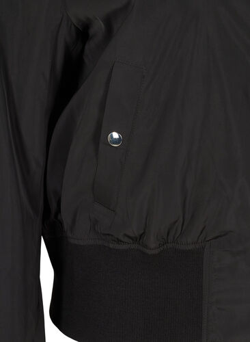 Bomberjakke med lommer, Black, Packshot image number 3